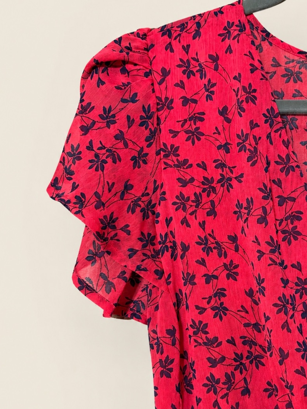 Blue Rain Pink Floral Flutter Sleeve Dress | Size M - Picture 7 of 8